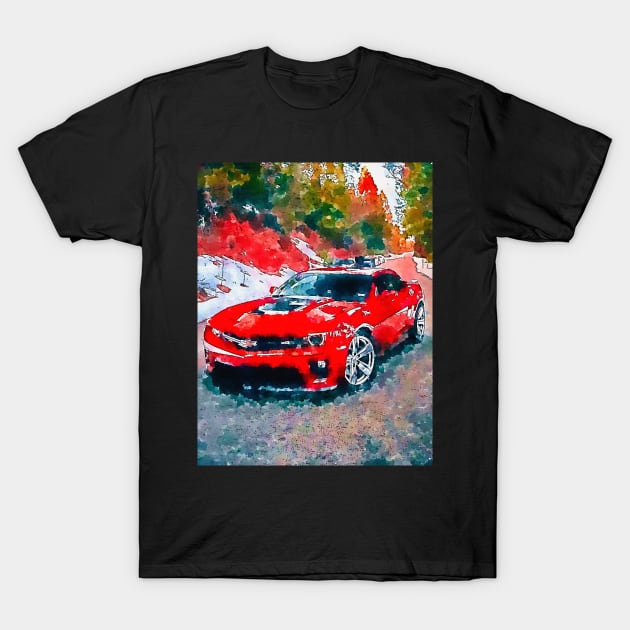 Camaro Vermelho - Pixel Art T-Shirt by Florete Store